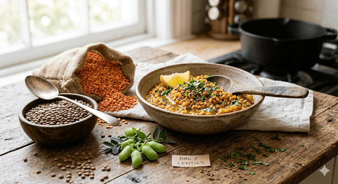 Cooked lentils - fiber-rich plant-based protein