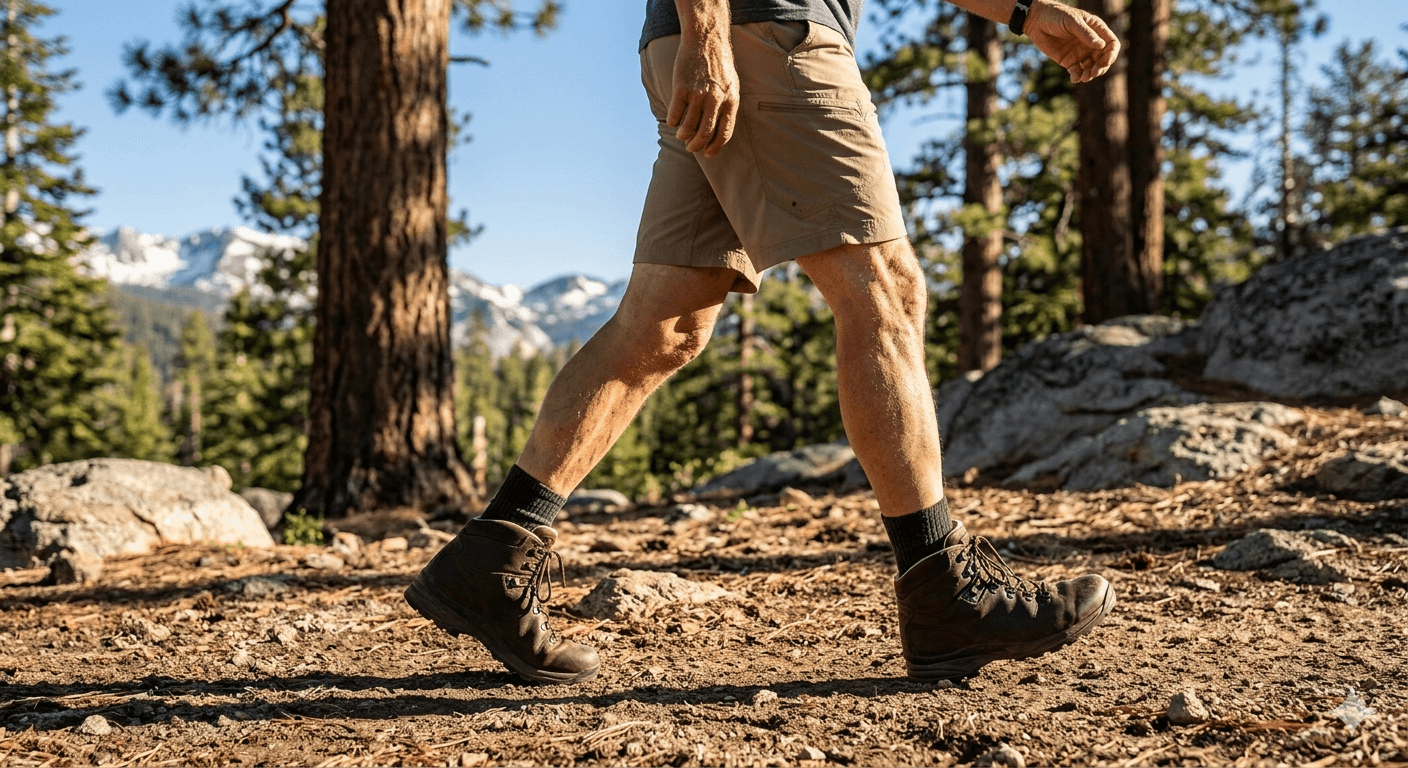 Proper walking form showing bone and joint engagement