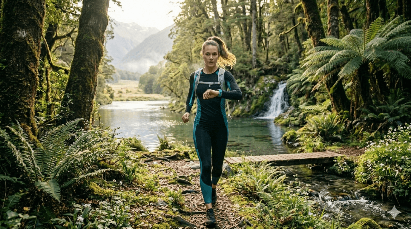 Active person walking for weight management and fitness