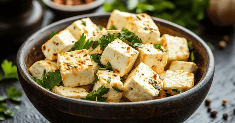 Paneer cubes - traditional Indian high-protein cottage cheese