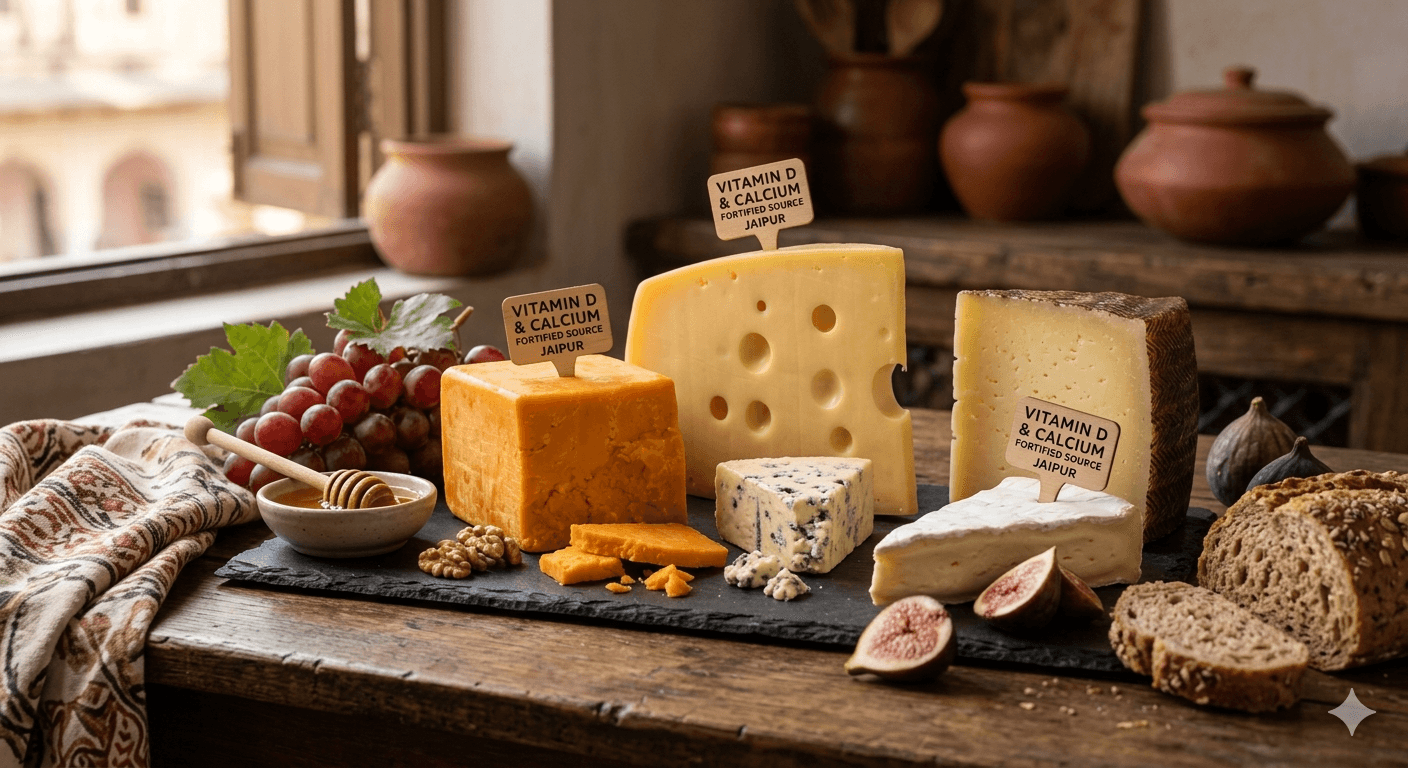 Cheese varieties - vitamin D and calcium for bone strength