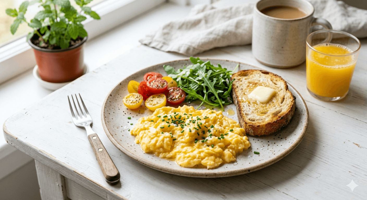 Healthy egg breakfast — high satiety low calorie meal for weight management