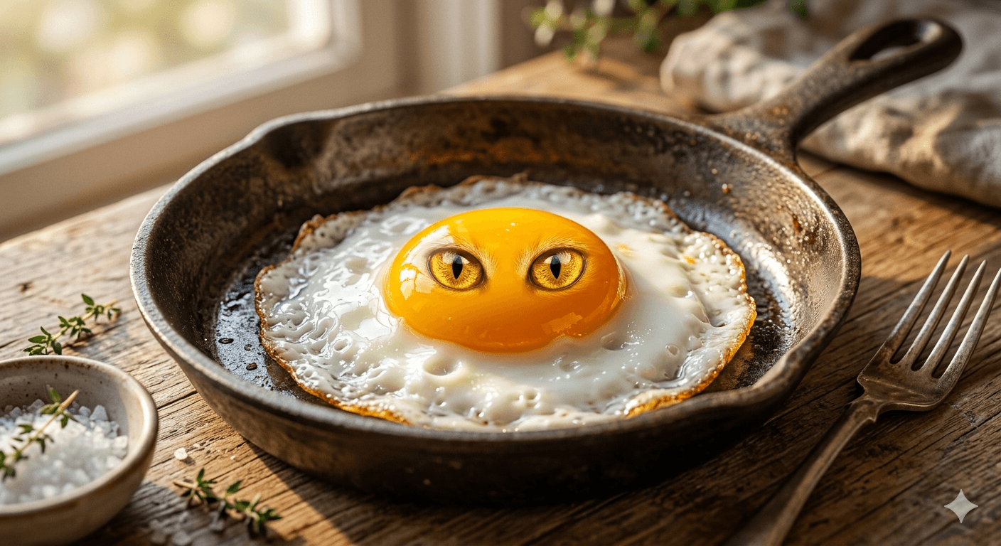 Golden egg yolk rich in lutein and zeaxanthin — nutrients that protect eye health and prevent macular degeneration