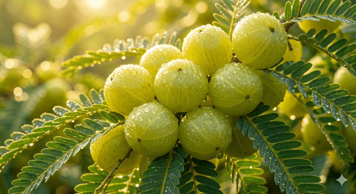 Fresh amla fruit — powerful anti-aging superfood that boosts collagen and reduces skin damage
