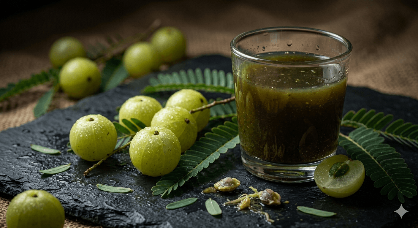 Amla juice and fresh berries — potent liver protection and detox support