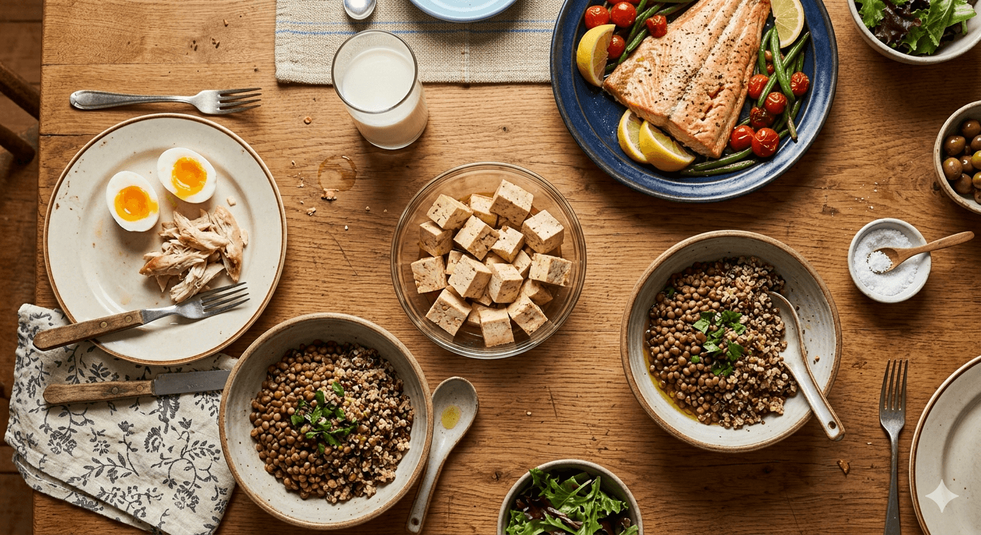 Protein needs across different life stages — from children to elderly adults, plant and animal sources